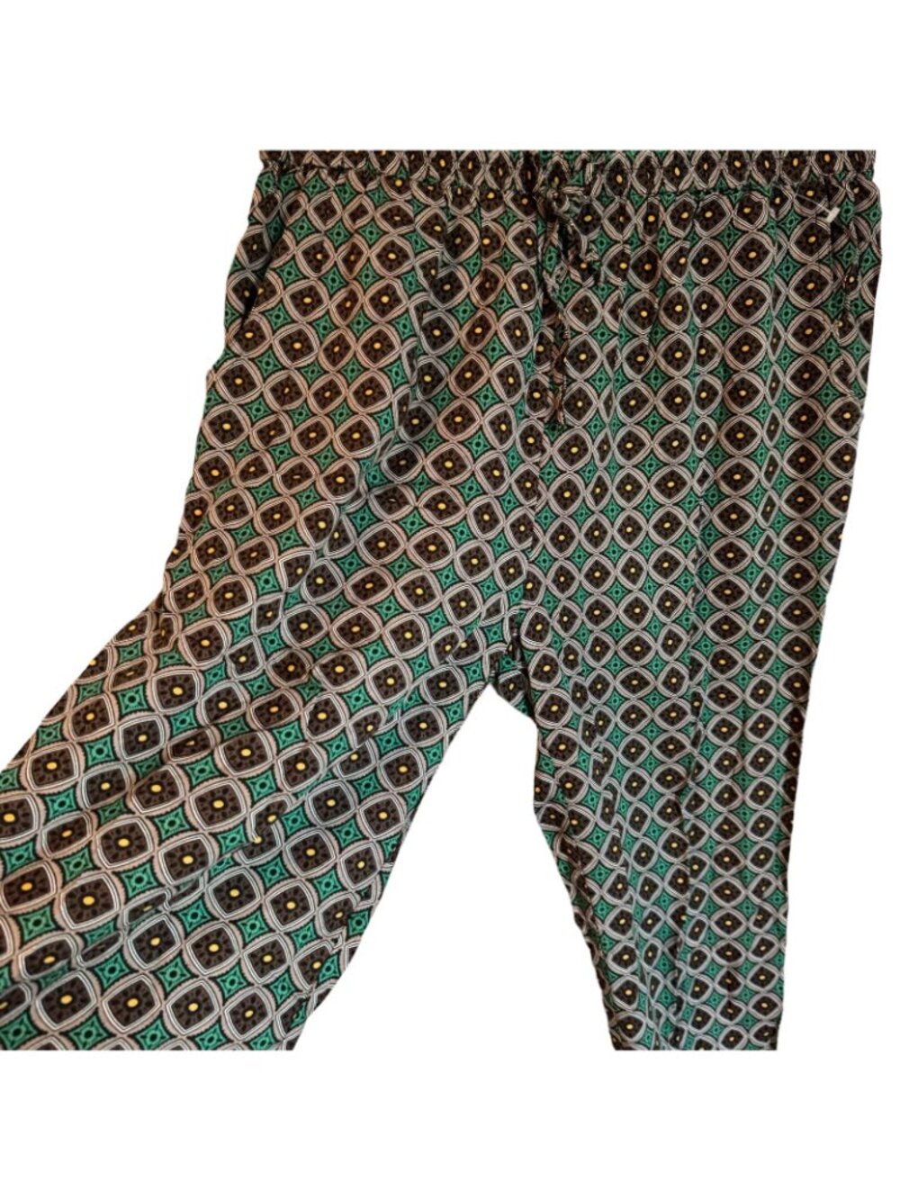 Kaktus Pants Size Large Green Multi High Waisted Women Pants. NWT - Picture 7 of 12
